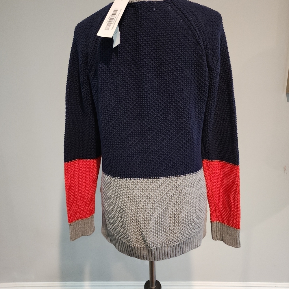 EIGHT EIGHT EIGHT woman’s Cotton Knit Sweater Blue/Gray/Orange Size M New - Picture 5 of 8